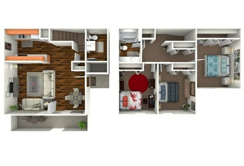 Midtown on Seneca Three Bedroom Floor Plan